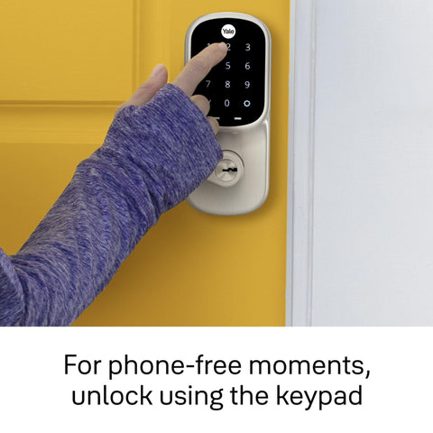 Yale Satin Nickel Assure Lock with Wi-Fi Connected Touchscreen, Smart Entry Door Lock with Digital Electronic Keypad and Back Up Key, ‎YRD226-CBA-619