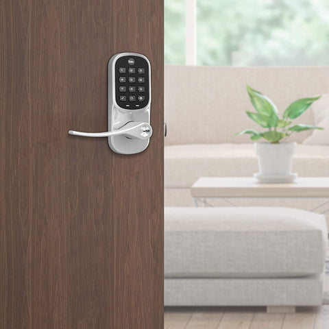 Yale Assure Lever, Wi-Fi Smart Door Lever (for Doors with no deadbolt) - Works with Yale Access App, Amazon Alexa, Google Assistant, HomeKit, Phillips Hue and Samsung SmartThings, Satin Nickel