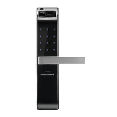 Yale Smart Lock YDM4109A, with fingrprint, Pin code & mechnical key for keyless home entry Auto locking and emergency power supply, Adjustable handle suitable for right or left handed doors.