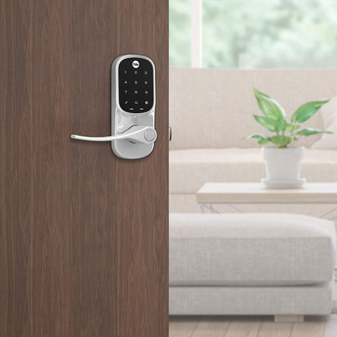 Yale Assure Lever, Touchscreen Keypad Door Lever (for doors with no deadbolt) - Keyless entry with pin code unlocking and one-touch or Auto-Locking - Satin Nickel