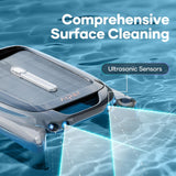 (2024 New) AIPER Surfer S1 Solar Powered Robotic Pool Skimmer with APP Support, Dual Charging Options, Pool Temperature Monitor, Manual Control, Salt Chlorine Tolerant Motors