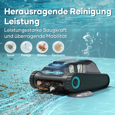 AIPER Scuba S1 Pool Robot Floor and Wall, Wireless Pool Vacuum Cleaner with Wall Climbing, Intelligent Navigation 2.0, 150 Minutes Battery Life, Pool Cleaner for Recessed Pools up to 150 ㎡
