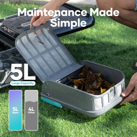 (2024 New) AIPER Surfer S1 Solar Powered Robotic Pool Skimmer with APP Support, Dual Charging Options, Pool Temperature Monitor, Manual Control, Salt Chlorine Tolerant Motors
