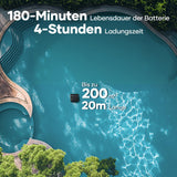 AIPER Scuba S1 Pro Pool Robot Floor and Wall with Horizontal Waterline Cleaning, Intelligent Navigation, 180 Minutes Battery Life, Pool Vacuum Cleaner, Ideal for Recessed Pools up to 200 m²