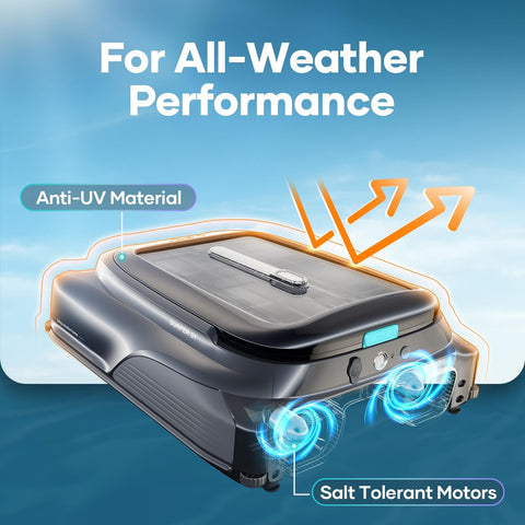 (2024 New) AIPER Surfer S1 Solar Powered Robotic Pool Skimmer with APP Support, Dual Charging Options, Pool Temperature Monitor, Manual Control, Salt Chlorine Tolerant Motors